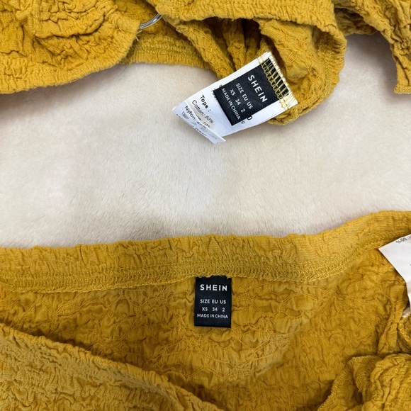 Shein Mustard Yellow Two-Piece Set XS - Picture 3 of 4